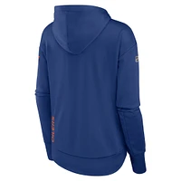 Women's Fanatics Royal Edmonton Oilers Authentic Pro Scuba Neck Full-Zip Hoodie