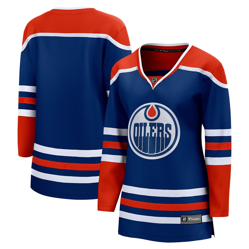 Maillot vierge Fanatics Royal Edmonton Oilers Home Breakaway pour femmes