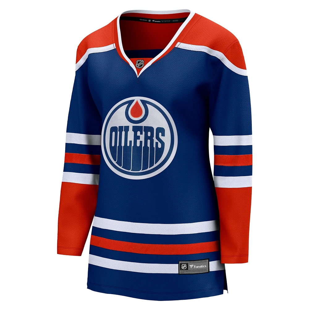 Maillot vierge Fanatics Royal Edmonton Oilers Home Breakaway pour femmes