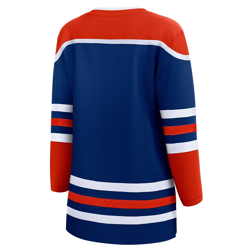 Maillot vierge Fanatics Royal Edmonton Oilers Home Breakaway pour femmes