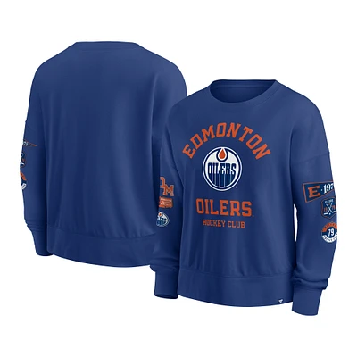 Sweat-shirt surdimensionné Go Team pour femmes Fanatics Royal Edmonton Oilers