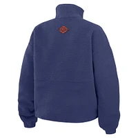 Women's WEAR by Erin Andrews  Royal Edmonton Oilers Polar Fleece Half-Zip Jacket