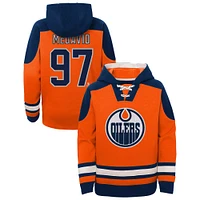 Youth Connor McDavid Orange Edmonton Oilers Ageless Must-Have V-Neck Name & Number Pullover Hoodie