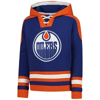 Youth Connor McDavid Royal Edmonton Oilers Ageless Must-Have V-Neck Name & Number Pullover Hoodie