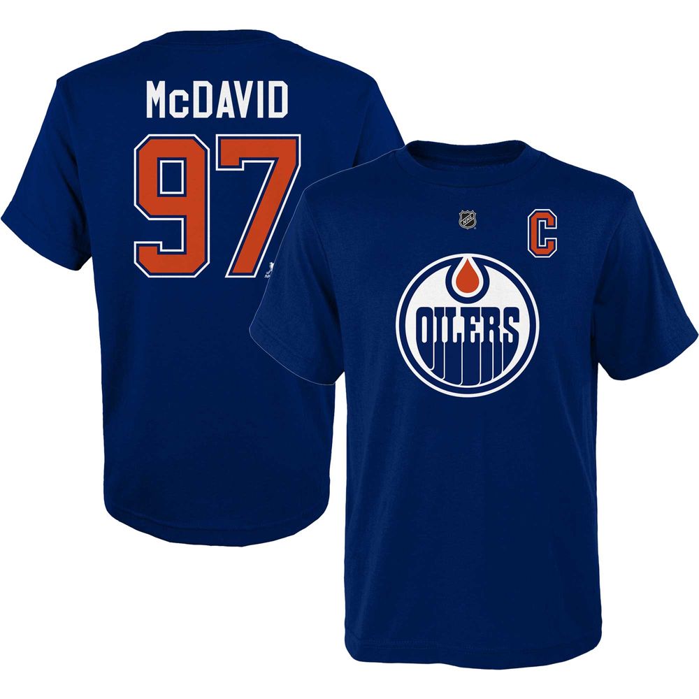 Youth Connor McDavid Royal Edmonton Oilers Captain Name & Number - T-Shirt