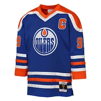 Maillot de joueur retraité la ligne bleue des Oilers d'Edmonton 1979 Mitchell & Ness Wayne Gretzky
