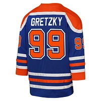 Maillot de joueur retraité la ligne bleue des Oilers d'Edmonton 1979 Mitchell & Ness Wayne Gretzky