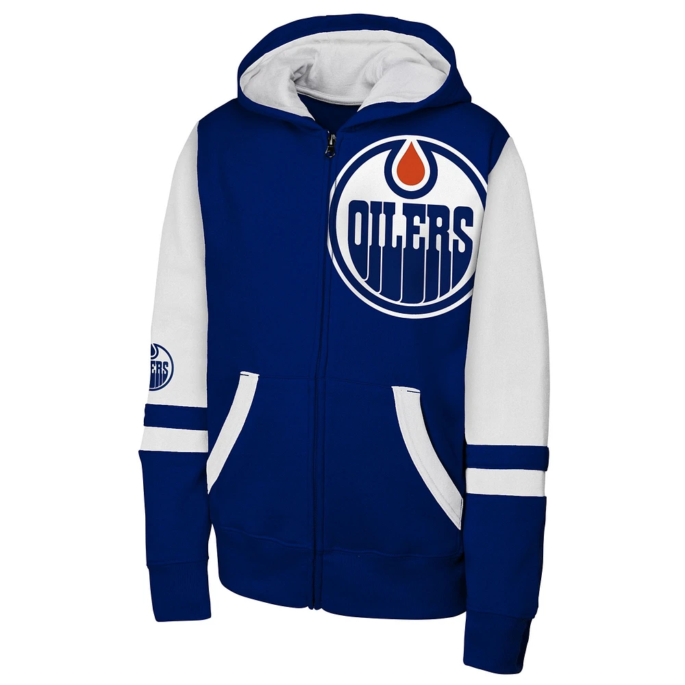 Youth Royal Edmonton Oilers Face Off Full-Zip Hoodie