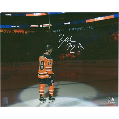 Photographie autographiée de 16'' x 20'' de Zach Hyman, présentation de la soirée d'ouverture des Oilers d'Edmonton
