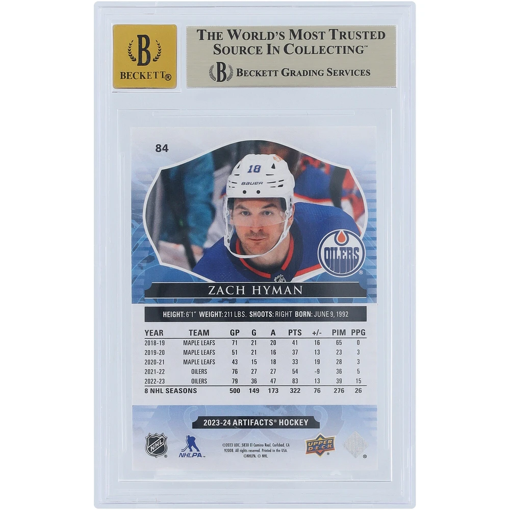 V106832 Oilers Zach Hyman Edmonton Oilers Autographié 2023-24 Upper Deck Artifacts Ruby #84 #/499 Beckett Fanatics Witnessed Authentifié 9.5/10 Carte 18 Zach Hyman AUT UPD CARTES À ÉCHANGER 45646 AUTTRC CA01HK4485 #10