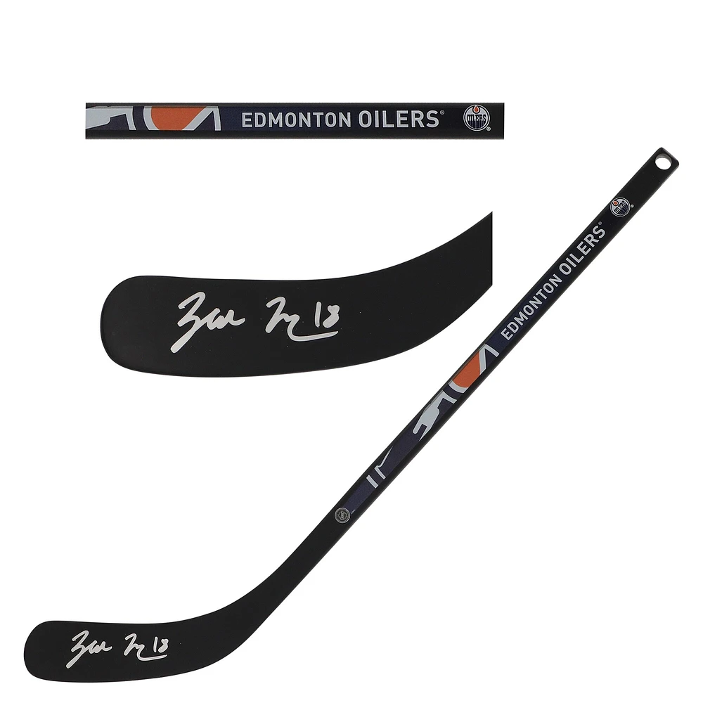 Bâton de hockey miniature en composite autographié par Zach Hyman des Oilers d'Edmonton
