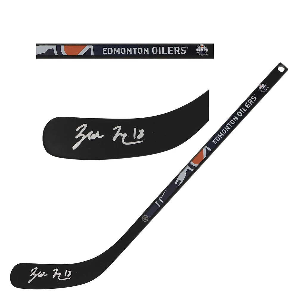 Bâton de hockey miniature en composite autographié par Zach Hyman des Oilers d'Edmonton
