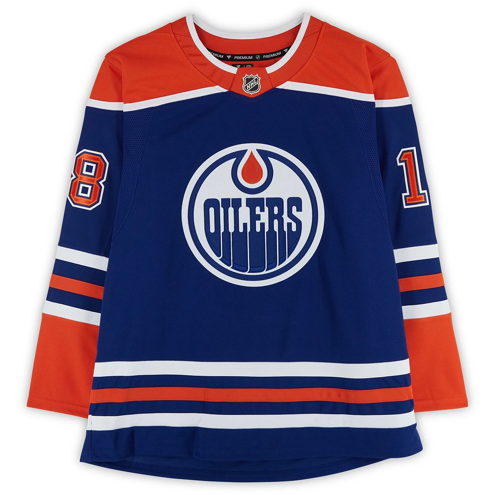 Zach Hyman Edmonton Oilers Autographed Royal Fanatics Premium Jersey