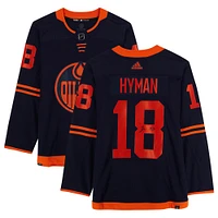 Zach Hyman Navy Edmonton Oilers Autographed adidas Alternate Authentic Jersey