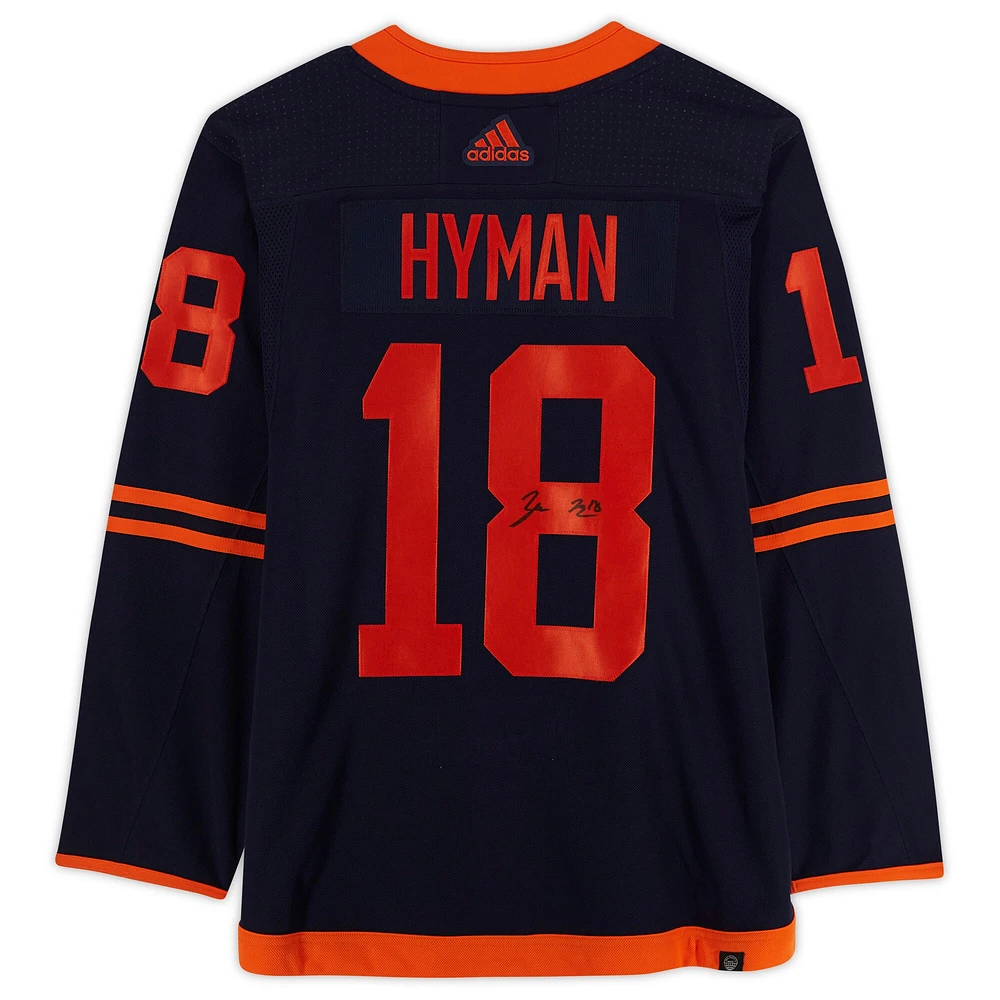 Zach Hyman Navy Edmonton Oilers Autographed adidas Alternate Authentic Jersey