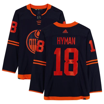 Zach Hyman Navy Edmonton Oilers Autographed adidas Alternate Authentic Jersey