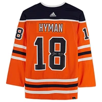 Maillot adidas authentique autographié par Zach Hyman des Oilers d'Edmonton Orange
