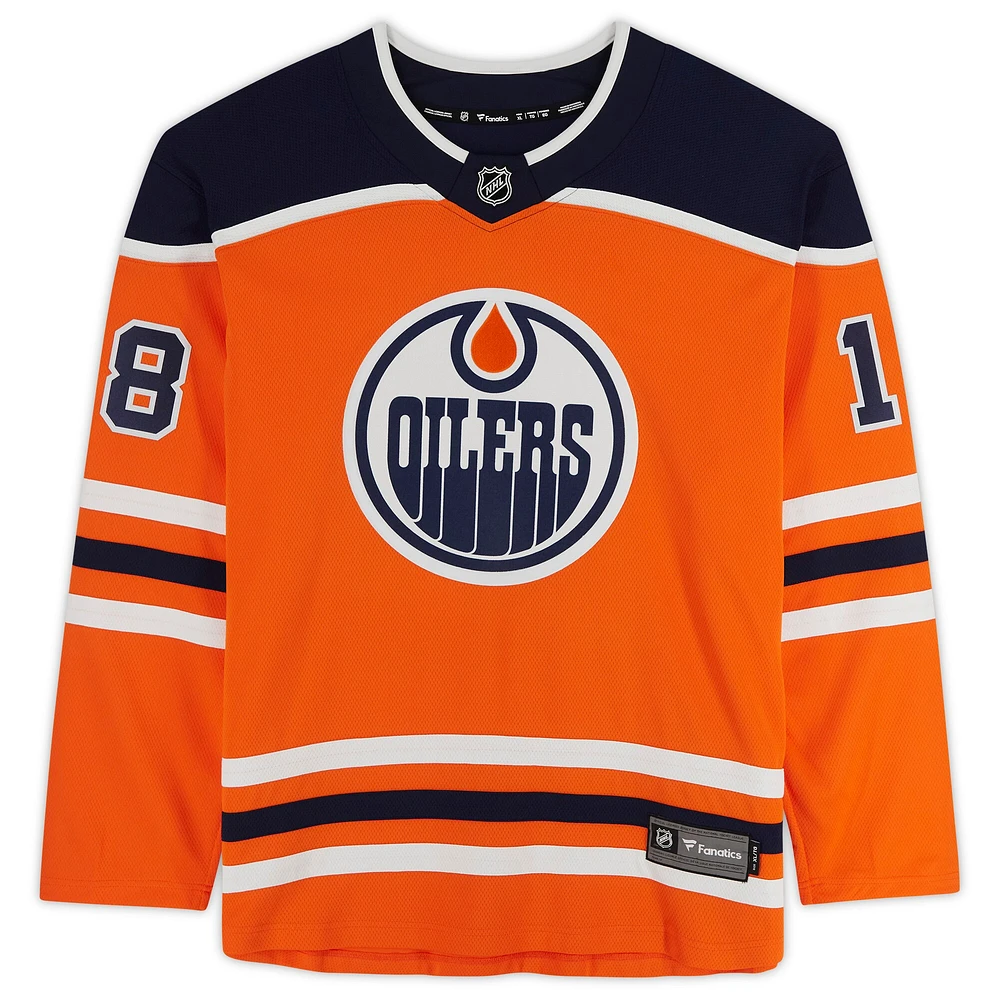 Maillot adidas authentique autographié par Zach Hyman des Oilers d'Edmonton Orange