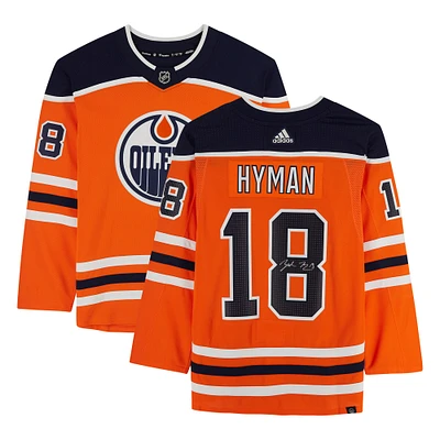 Maillot adidas authentique autographié par Zach Hyman des Oilers d'Edmonton Orange