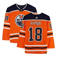 Maillot adidas authentique autographié par Zach Hyman des Oilers d'Edmonton Orange
