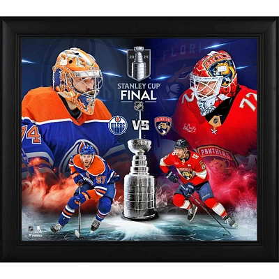 Collage de 15" x 17" entre les Oilers d'Edmonton et les Panthers de la Floride lors de la finale de la Coupe Stanley 2024