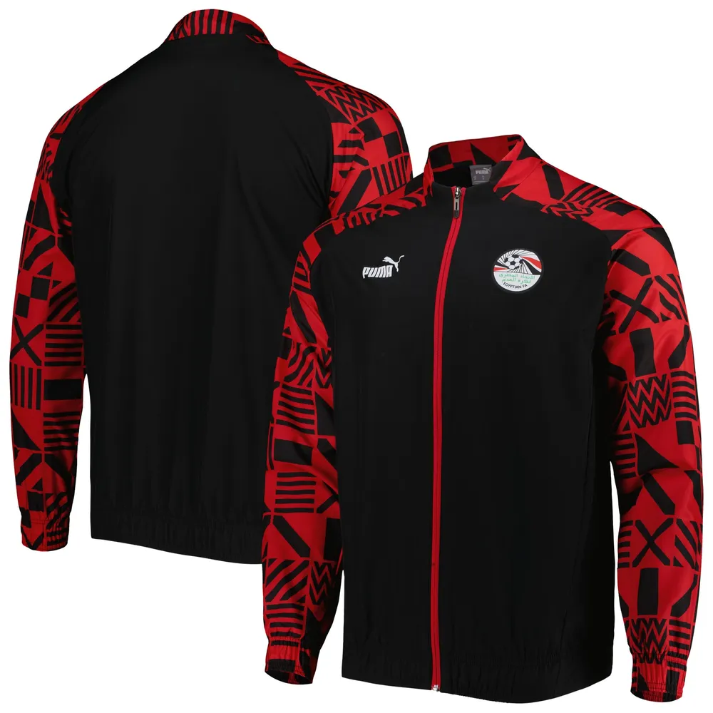 Men's Puma Black Egypt National Team Pre-Match Raglan Full-Zip Training Jacket