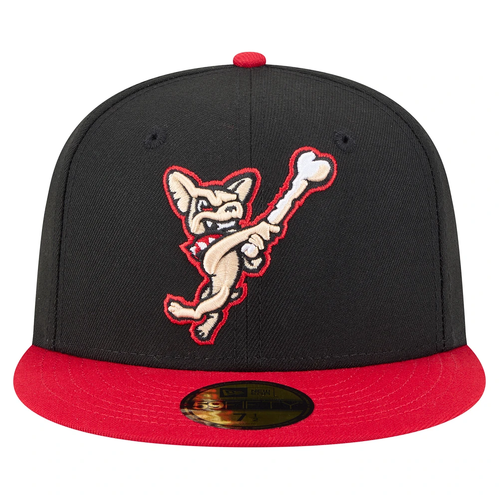 Men's New Era  Black/Red El Paso Chihuahuas Authentic Collection 59FIFTY Fitted Hat