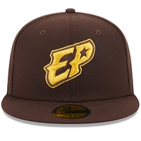 Men's New Era Brown El Paso Chihuahuas Authentic Collection Alternate Logo 59FIFTY Fitted Hat