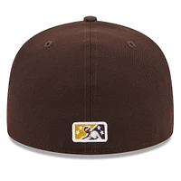 Men's New Era Brown El Paso Chihuahuas Authentic Collection Alternate Logo 59FIFTY Fitted Hat