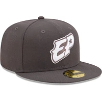 Men's New Era Charcoal El Paso Chihuahuas Authentic Collection 59FIFTY Fitted Hat