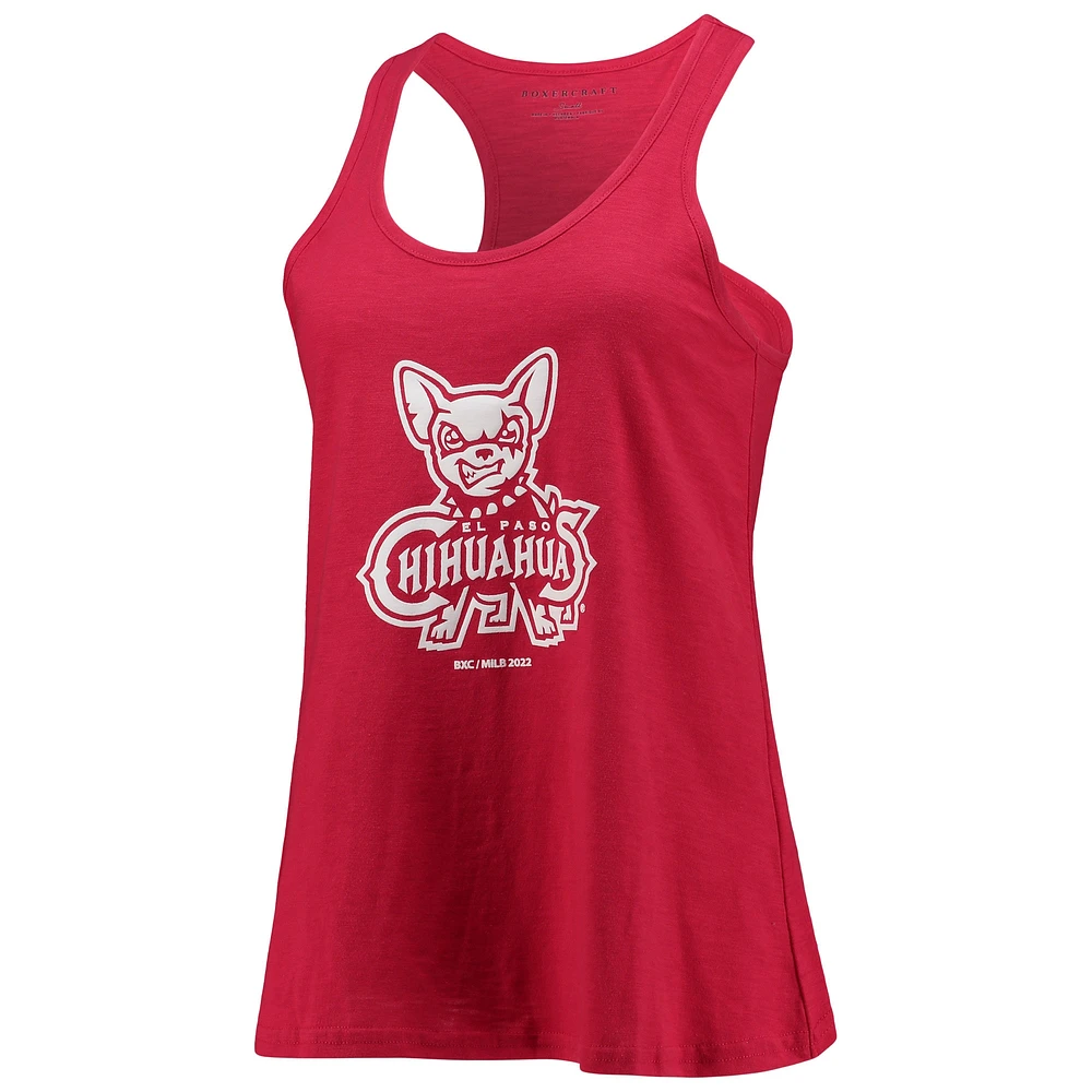 Women's Red El Paso Chihuahuas Charm Scoop Neck Racerback Tank Top