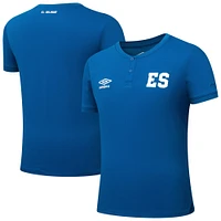 Men's Umbro  Blue El Salvador National Team Crew Neck Polo