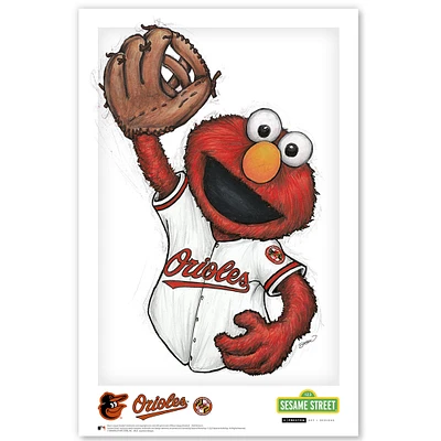 Elmo Baltimore Orioles 11" x 17" Sesame Street Poster Print