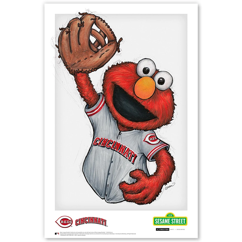 Elmo Cincinnati Reds 11" x 17" Sesame Street Poster Print