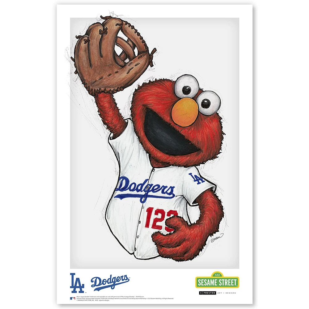 Elmo Los Angeles Dodgers 11" x 17" Sesame Street Poster Print