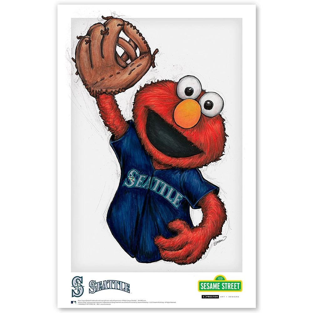 Elmo Seattle Mariners 11" x 17" Sesame Street Poster Print