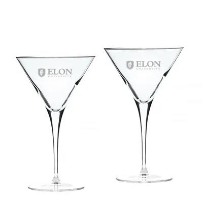 Elon Phoenix 10 oz. 2-Piece Luigi Bormioli Titanium Martini Glass Set