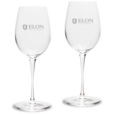 Elon Phoenix 12 oz. 2-Piece Luigi Bormioli Titanium White Wine Glass Set