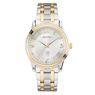 Emory Eagles Bulova Classic Two-Tone Round Watch - Silver/Gold