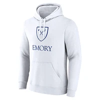 Men's Fanatics  White Emory Eagles Primary Logo Pullover Hoodie