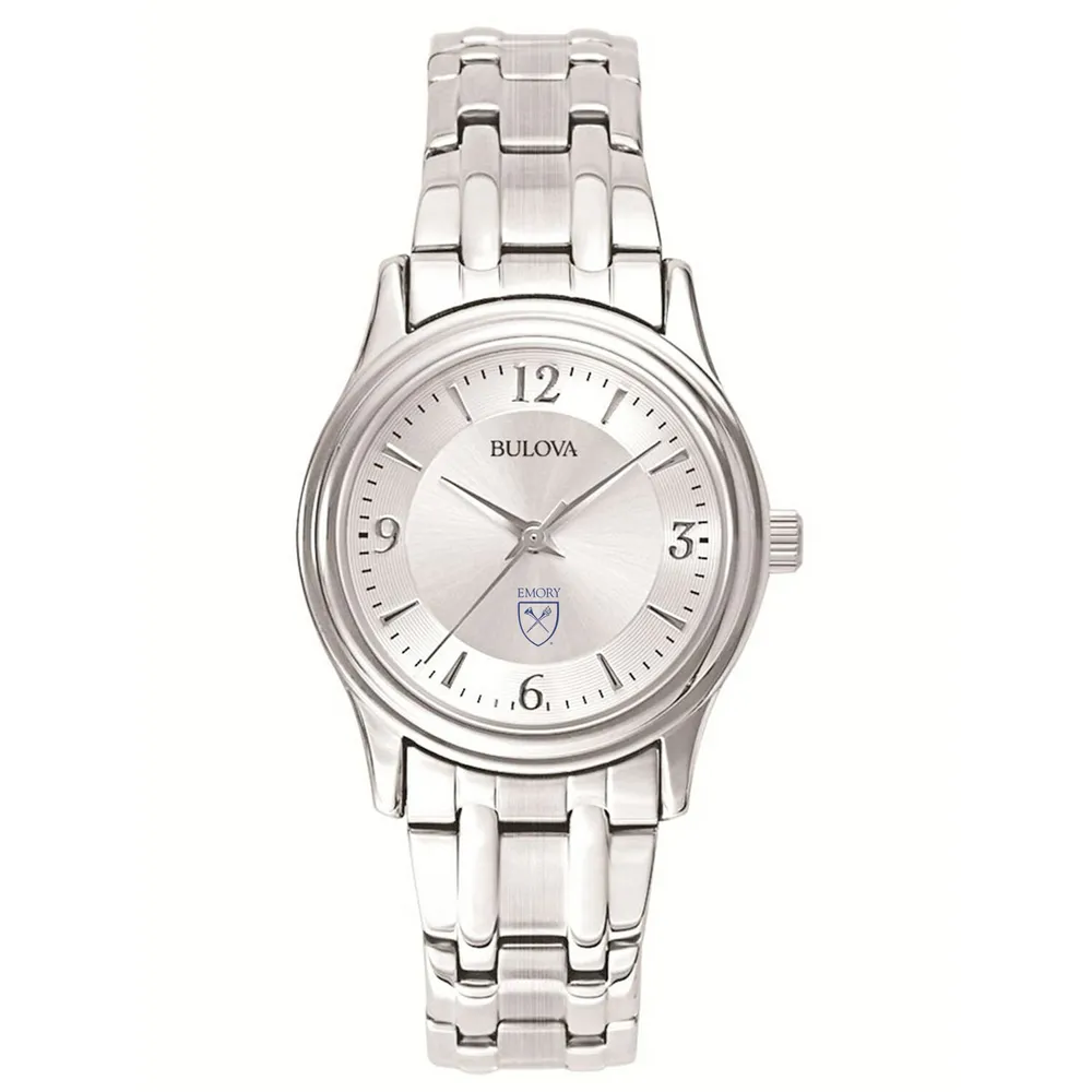 Emory Eagles Bulova Women's Stainless Steel Quartz Watch - Silver