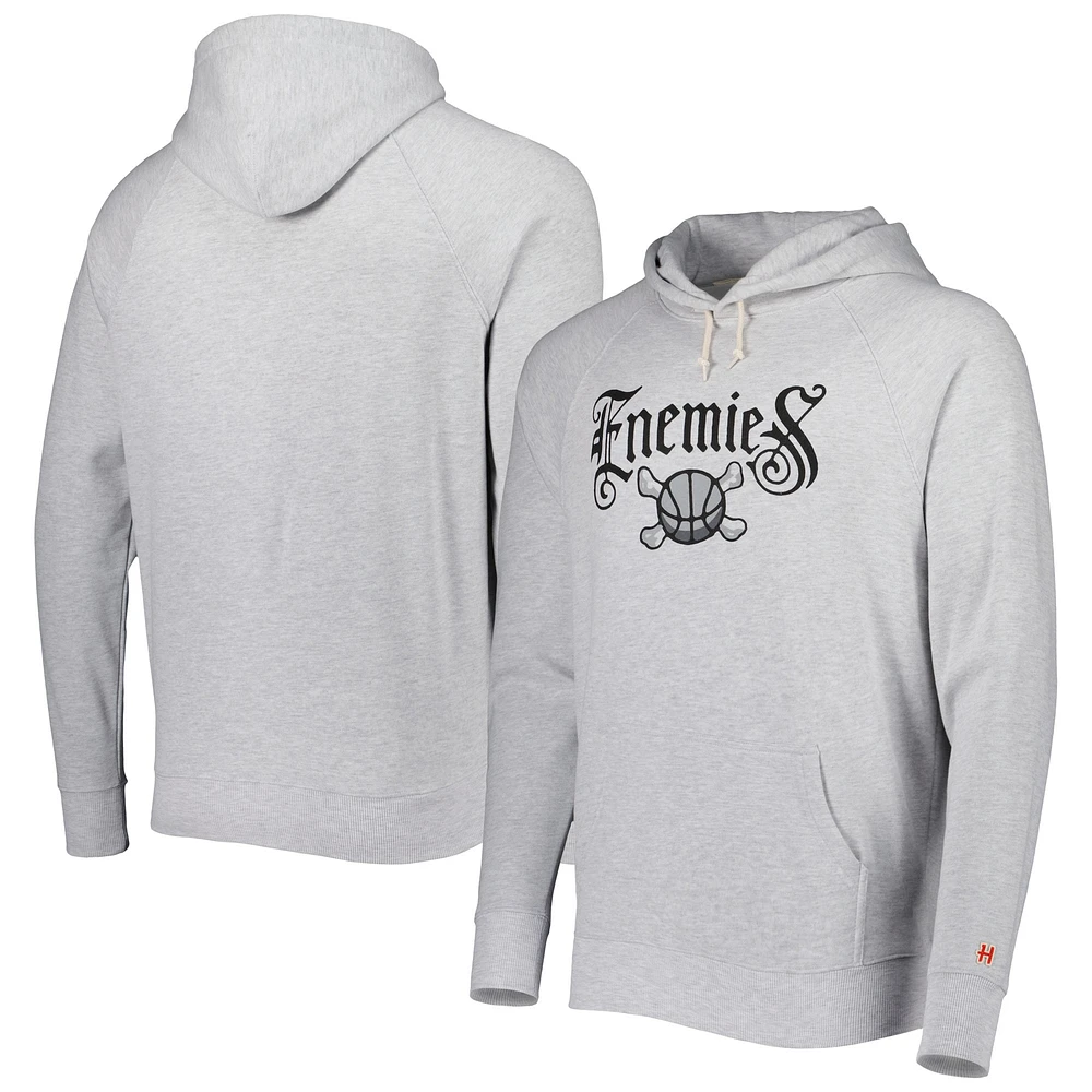 Chandail à capuchon raglan Tri-Blend Homage Enemies gris pour hommes