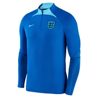 Haut à manches longues et zip raglan pour homme Nike Angleterre National Team Strike Drill Performance - Bleu