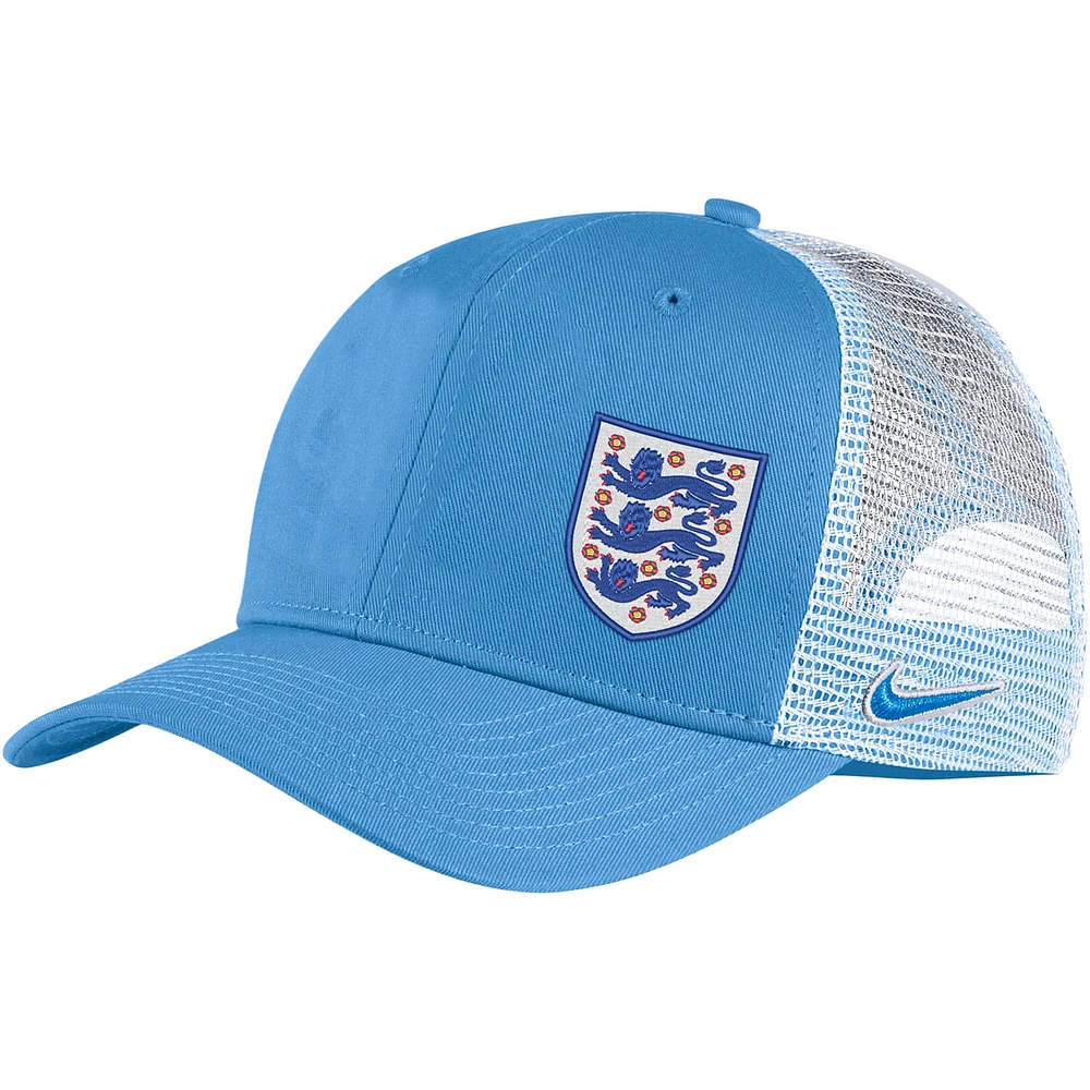 Casquette Snapback Trucker Classic99 de l'équipe nationale d'Angleterre Nike bleue pour homme