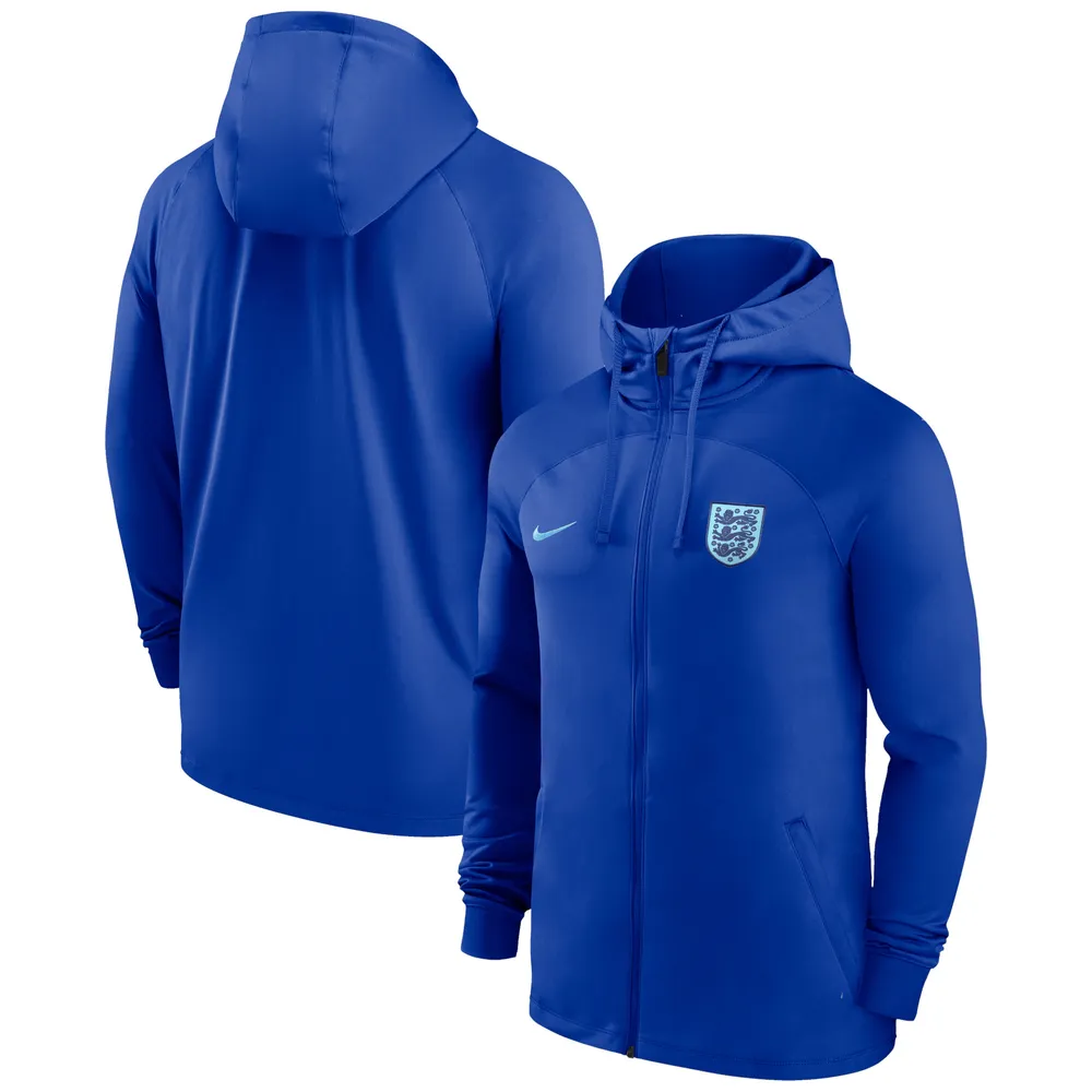 Men's Nike Blue England National Team Strike Raglan Hoodie Full-Zip Track Jacket