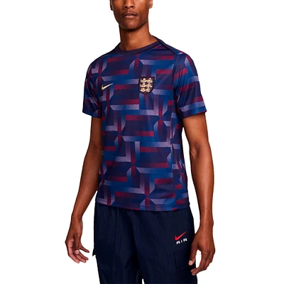 Maillot d'avant-match Nike violet de l'équipe nationale d'Angleterre 2024 Academy Pro pour homme