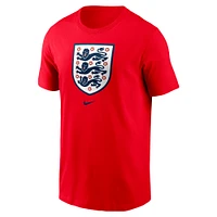 T-shirt Nike rouge pour homme avec écusson de l'équipe nationale d'Angleterre