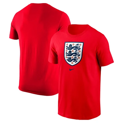 T-shirt Nike rouge pour homme avec écusson de l'équipe nationale d'Angleterre