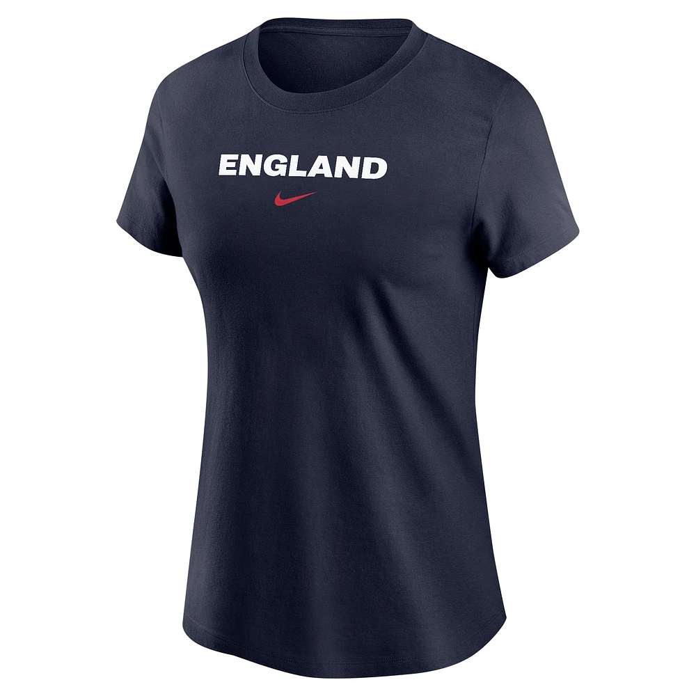 T-shirt Nike bleu marine avec logo de l'équipe nationale d'Angleterre pour femme