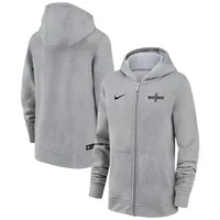 Youth Nike Gray England National Team Logo Club Full-Zip Hoodie